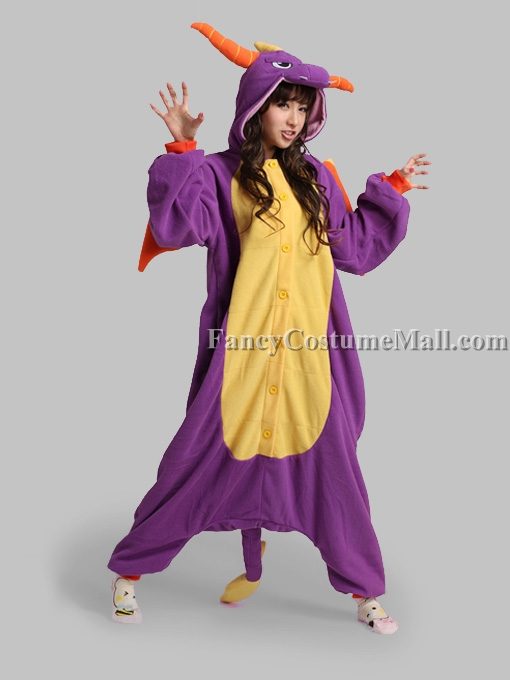 Spyro the Dragon Onesie Animal Costumes Adult Onesies Kigurumi Pajamas