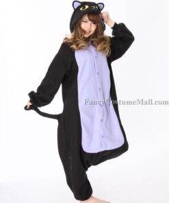 Spooky Cat Adult Animal Onesies Kigurumi Pajamas Halloween Costume