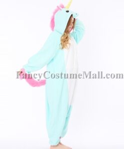 Blue Unicorn Kigurumi Animal Costumes Adult Onesies Kigurumi Pajamas