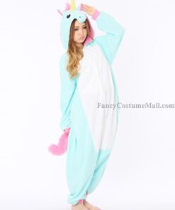 Blue Unicorn Kigurumi Animal Costumes Adult Onesies Kigurumi Pajamas