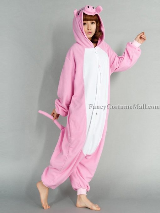 Pink Pig Onesie Animal Costume Kigurumi Pajamas